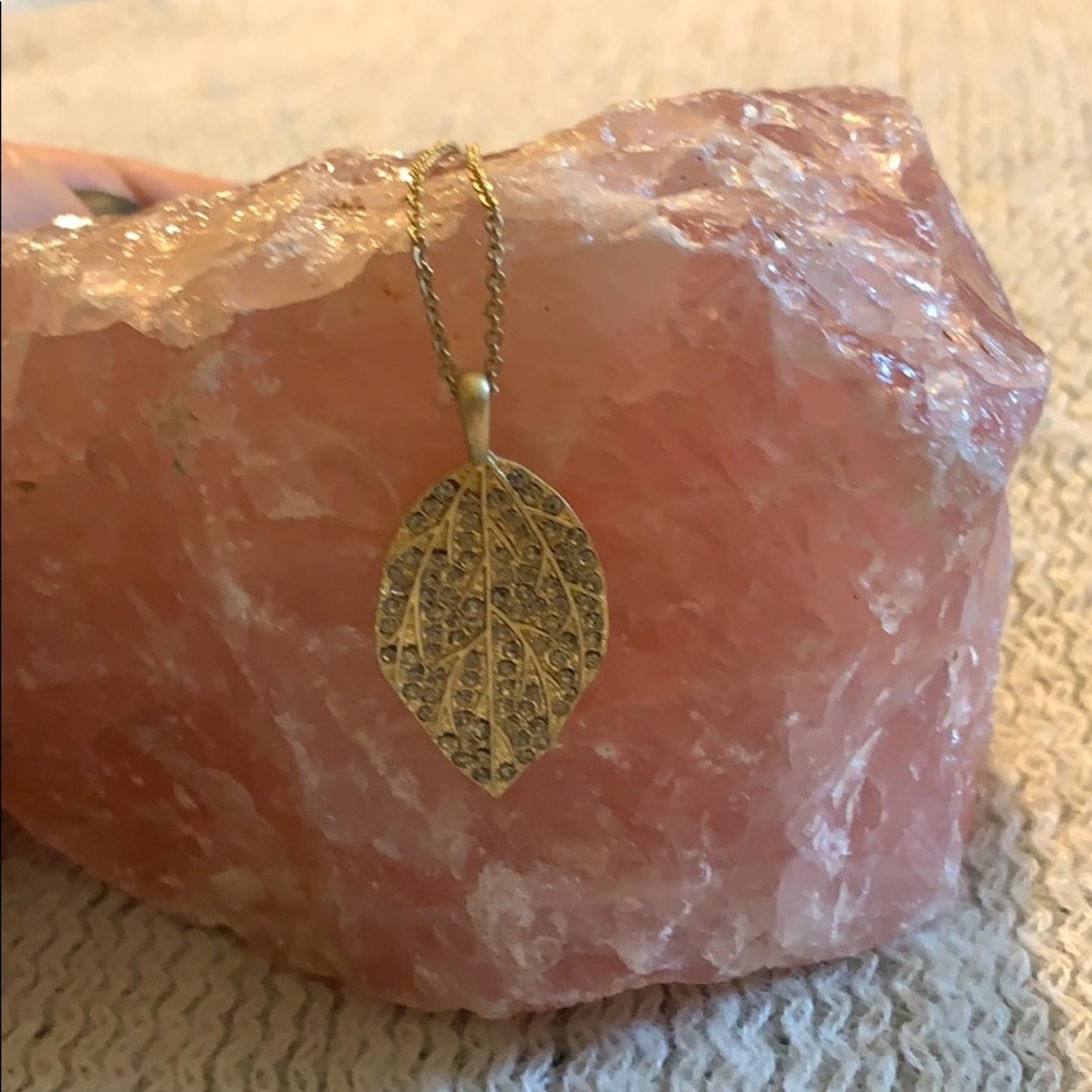 Lia Sophia gold leaf necklace